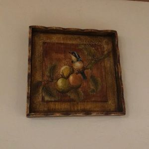 Hand painted wooden tray